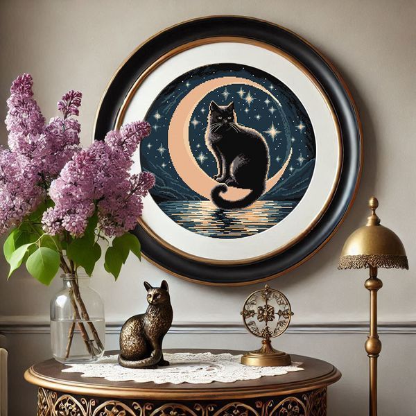 Cross-Stitch Pattern &ndash; "Le Chat Noir" WLP-007