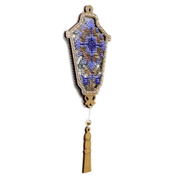 Bead Embroidery Kit (Plastic Base) &ndash; &ldquo;Christmas Ornament &ndash; Icy Bell&rdquo; (Double-Sided) FLPL-070