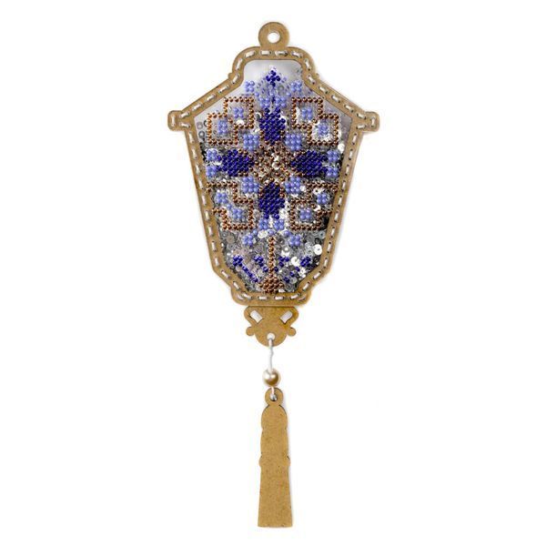 Bead Embroidery Kit (Plastic Base) &ndash; &ldquo;Christmas Ornament &ndash; Icy Bell&rdquo; (Double-Sided) FLPL-070