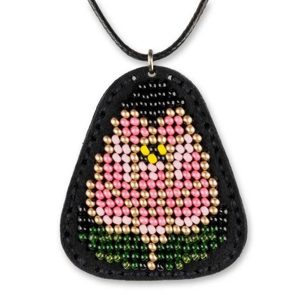 Faux Leather Bead Embroidery Kit &ndash; &ldquo;Pendant&rdquo; FLBB-083 Black