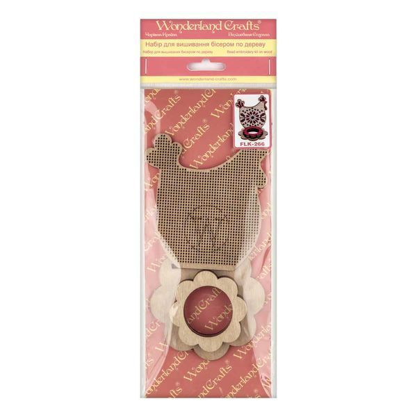 Wooden Bead Embroidery Kit &ndash; &ldquo;Egg Stand &ndash; Hen&rdquo; FLK-266