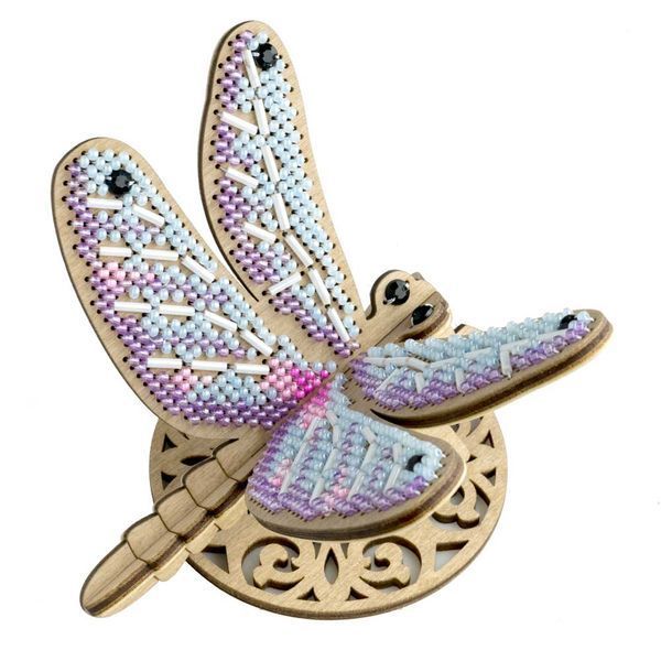 Wooden Bead Embroidery Kit &ndash; &ldquo;Dragonfly&rdquo; FLK-584