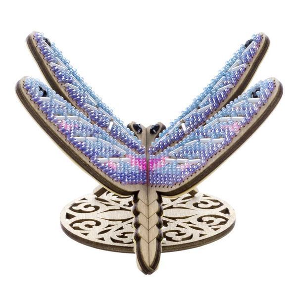 Wooden Bead Embroidery Kit &ndash; &ldquo;Dragonfly&rdquo; FLK-584