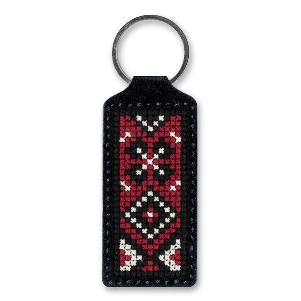 Faux Leather Cross-Stitch Kit &ndash; &ldquo;Keychain&rdquo; FLHL-064 Black