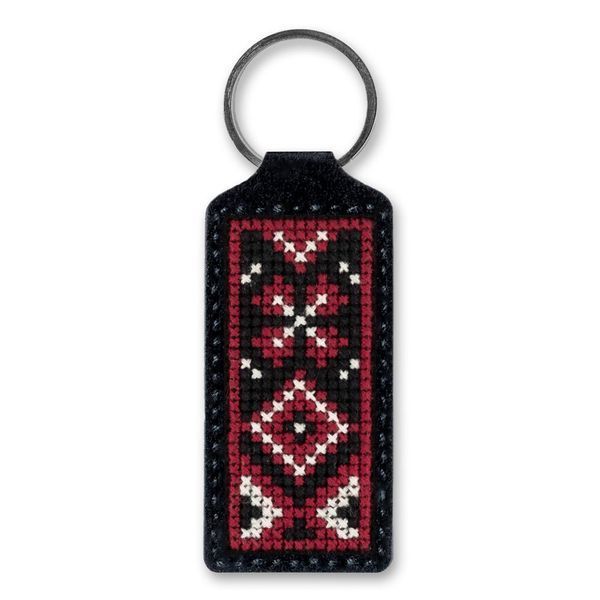 Faux Leather Cross-Stitch Kit &ndash; &ldquo;Keychain&rdquo; FLHL-064 Black