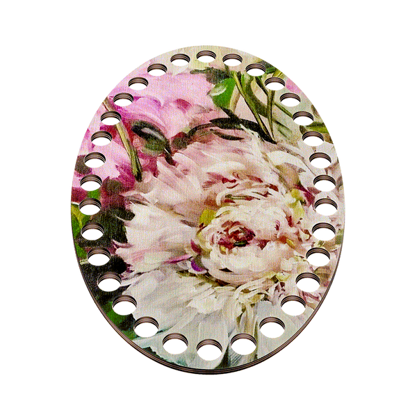 Floss Organizer &ndash; &ldquo;Peonies, Oval&rdquo; FLZ(P)-049