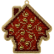 Wooden Bead Embroidery Kit &ndash; &ldquo;Christmas Ornament &ndash; Golden Motifs &ndash; House&rdquo; FLK-447 FLK-447 photo 3
