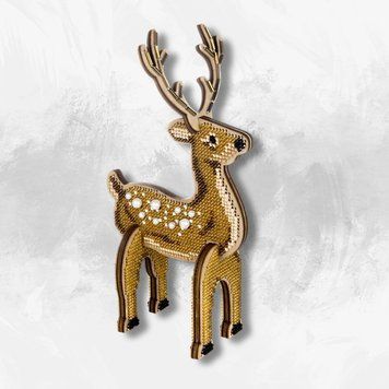 Wooden Bead Embroidery Kit &ndash; &ldquo;Forest Deer&rdquo; FLK-585