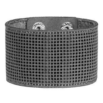 Faux Leather Embroidery Blank – “Bracelet" (4 × 22 cm) FLBE(BB)-052 Grey