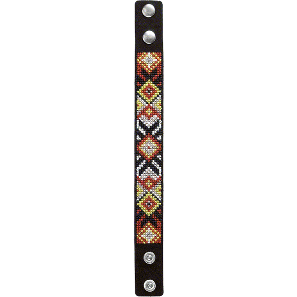 Faux Leather Cross-Stitch Kit &ndash; &ldquo;Bracelet&rdquo; (2.2 &times; 22 cm) FLHL-026 Black
