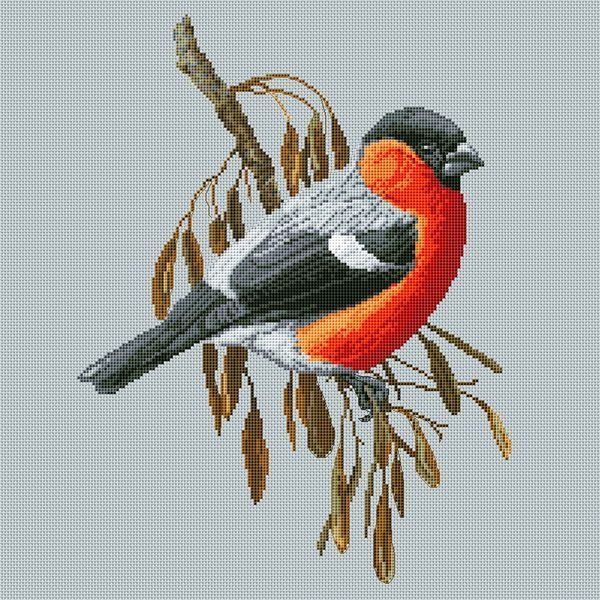 Cross-Stitch Pattern &ndash; "Bullfinch on a Branch" WLP-043