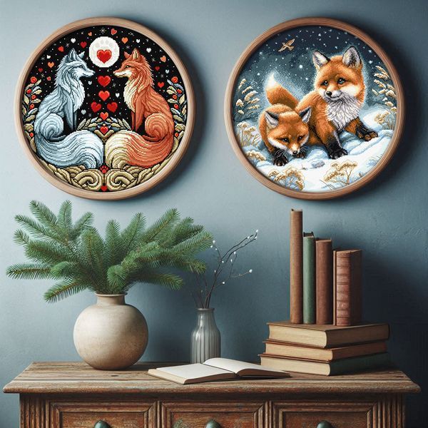 Cross-Stitch Pattern &ndash; "Foxes in Love" WLP-008