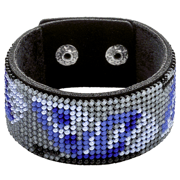 Faux Leather Bead Embroidery Kit &ndash; &ldquo;Bracelet&rdquo; (3 &times; 22 cm) FLBB-049 Black