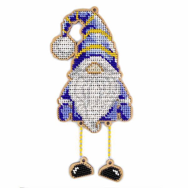 Wooden Bead Embroidery Kit &ndash; &ldquo;Blue Gnome&rdquo; FLK-493