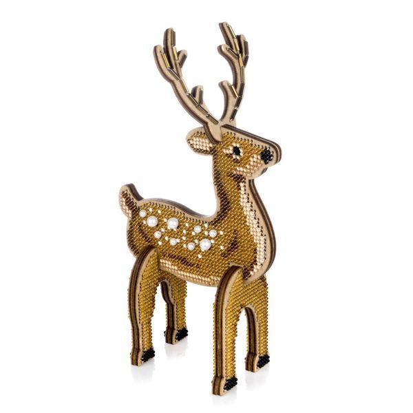 Wooden Bead Embroidery Kit &ndash; &ldquo;Forest Deer&rdquo; FLK-585