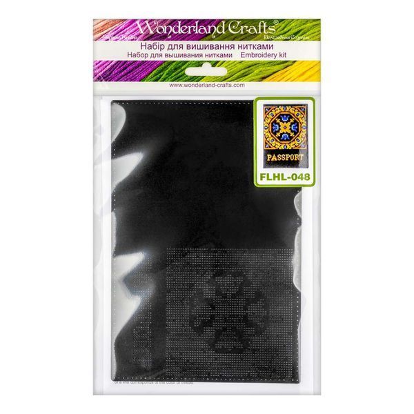 Faux Leather Cross-Stitch Kit &ndash; &ldquo;Passport Cover&rdquo; FLHL-048 Black