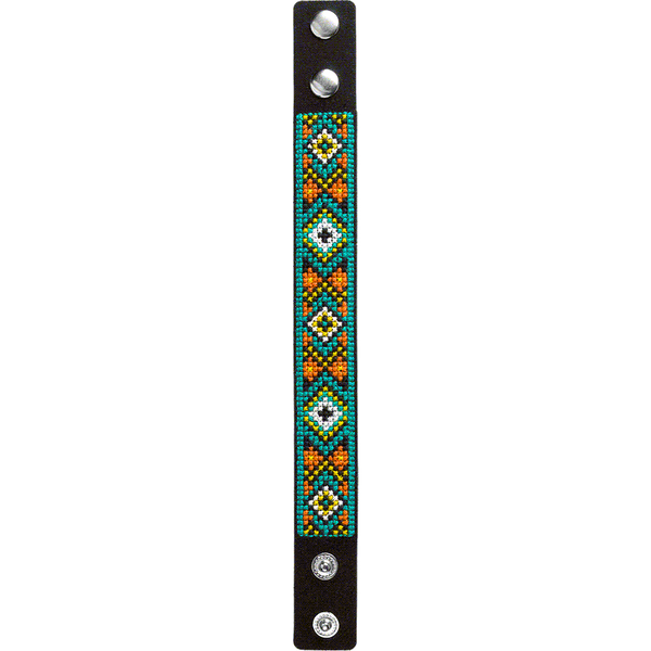 Faux Leather Cross-Stitch Kit &ndash; &ldquo;Bracelet&rdquo; (2.2 &times; 22 cm) FLHL-027 Black