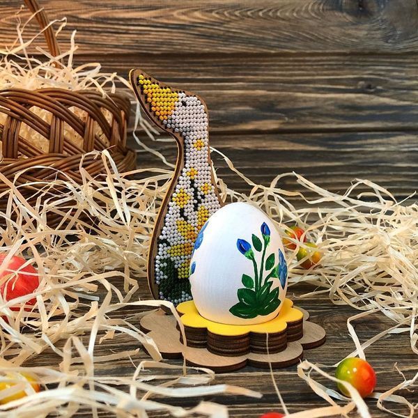 Wooden Bead Embroidery Kit &ndash; &ldquo;Egg Stand &ndash; Goose&rdquo; FLK-268