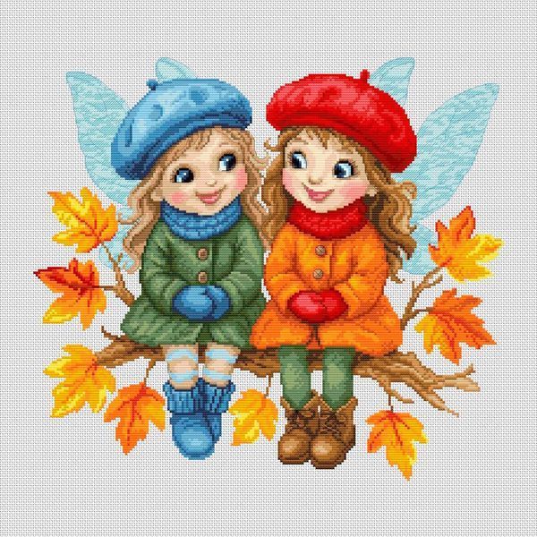 Cross-Stitch Pattern &ndash; "Autumn Gossip" WLP-062