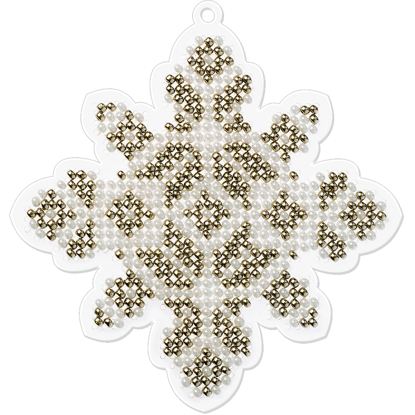 Bead Embroidery Kit (Plastic Base) &ndash; &ldquo;Christmas Ornament &ndash; Snowflake&rdquo; FLPL-005