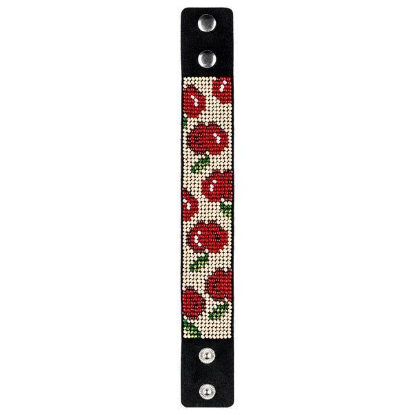 Faux Leather Bead Embroidery Kit &ndash; &ldquo;Bracelet&rdquo; (3 &times; 22 cm) FLBB-050 Black