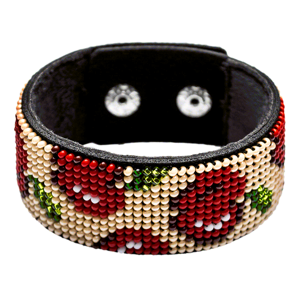 Faux Leather Bead Embroidery Kit &ndash; &ldquo;Bracelet&rdquo; (3 &times; 22 cm) FLBB-050 Black