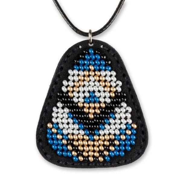 Faux Leather Bead Embroidery Kit &ndash; &ldquo;Pendant&rdquo; FLBB-085 Black