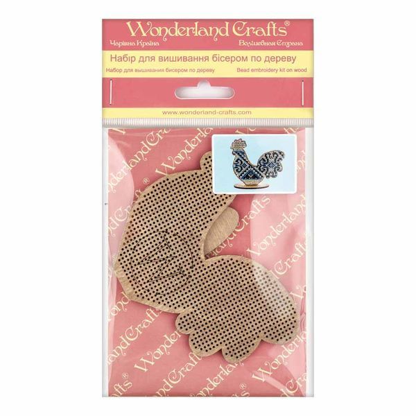 Wooden Bead Embroidery Kit &ndash; &ldquo;Rooster&rdquo; FLK-117