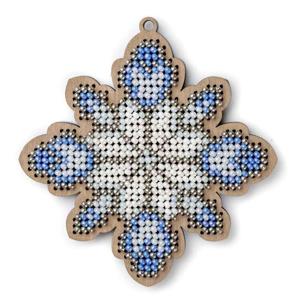 Wooden Bead Embroidery Kit &ndash; &ldquo;Stained Glass Snowflake&rdquo; FLK-565