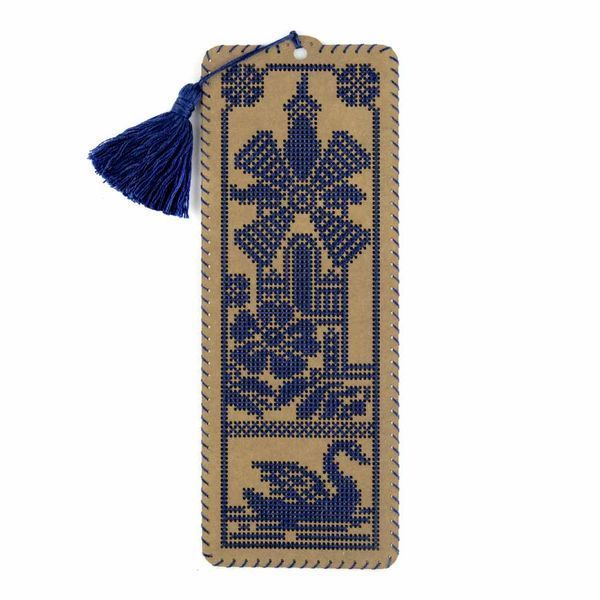 Craft Cardboard Embroidery Kit &ndash; &ldquo;Bookmark &ndash; Old Mill&rdquo; WLZ-002