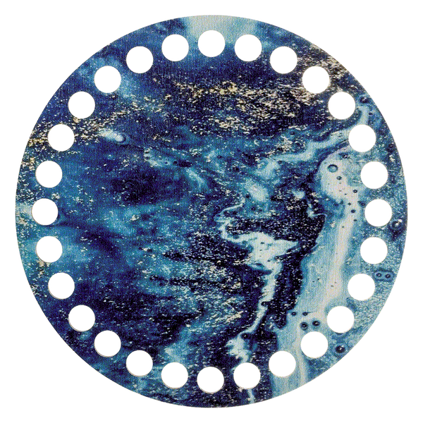 Floss Organizer &ndash; &ldquo;Blue & Gold Abstraction, Round&rdquo; FLZ(P)-051