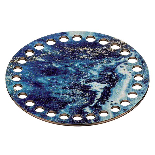 Floss Organizer &ndash; &ldquo;Blue & Gold Abstraction, Round&rdquo; FLZ(P)-051
