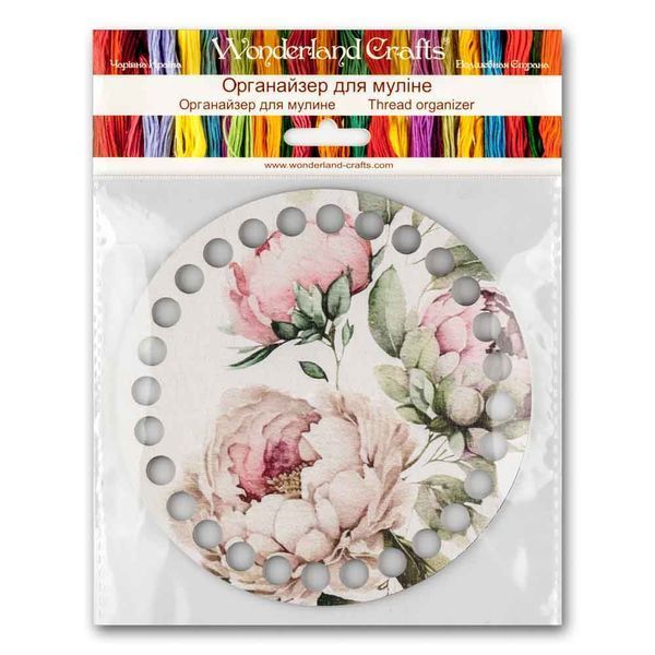 Floss Organizer &ndash; &ldquo;Peonies, Round&rdquo; FLZ(P)-085