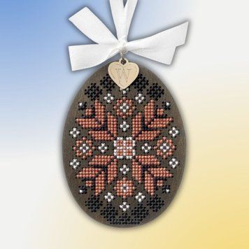 Wooden Cross-Stitch Kit &ndash; &ldquo;Easter Egg&rdquo; FLW-090