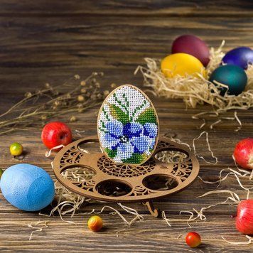 Wooden Bead Embroidery Kit &ndash; &ldquo;Easter Egg Stand &ndash; Egg&rdquo; FLK-168