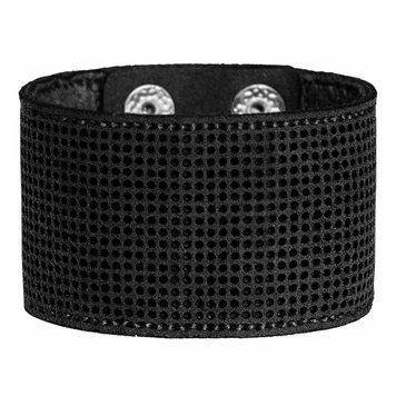Faux Leather Embroidery Blank – “Bracelet" (4 × 22 cm) FLBE(BB)-054 Black