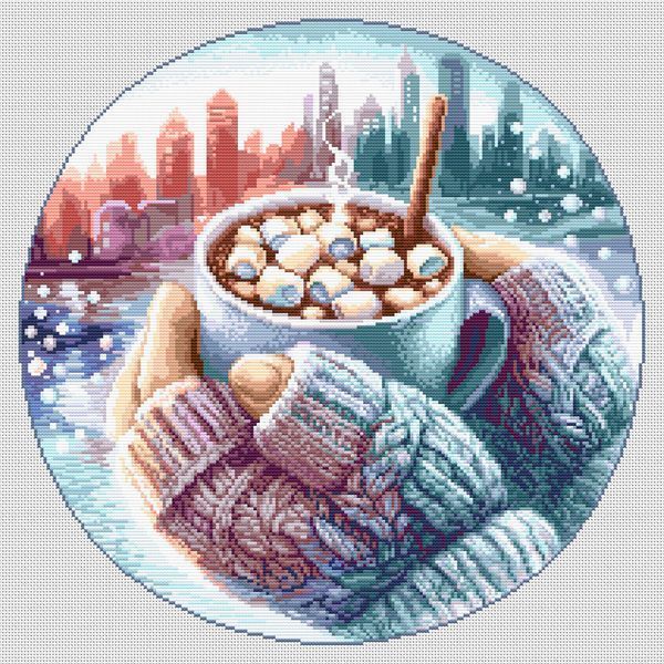 Cross-Stitch Pattern &ndash; "Dawn over the city" WLP-078