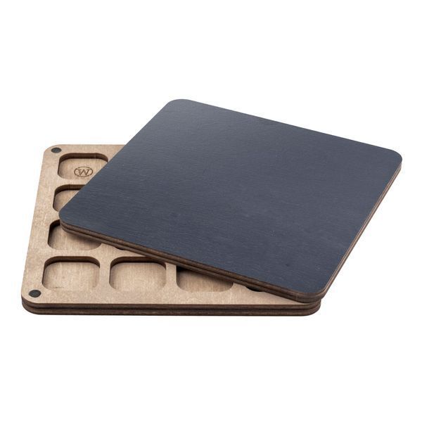 Bead Organizer With Wooden Lid &ndash; &ldquo;Dark Gray, Square&rdquo; FLZB-257