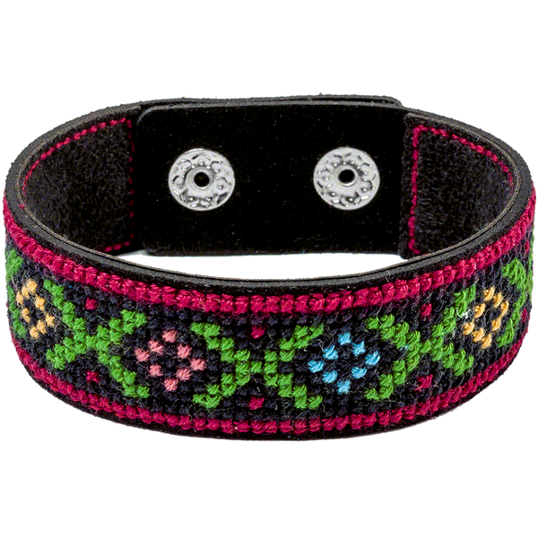 Faux Leather Cross-Stitch Kit &ndash; &ldquo;Bracelet&rdquo; (2.2 &times; 22 cm) FLHL-028 Black