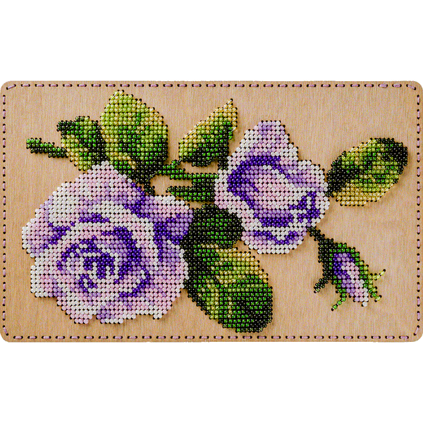 DIY Bead Embroidery Organizer Kit &ndash; &ldquo;Purple Roses&rdquo; FLZB-069