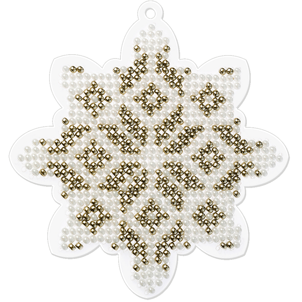 Bead Embroidery Kit (Plastic Base) &ndash; &ldquo;Christmas Ornament &ndash; Snowflake&rdquo; FLPL-006