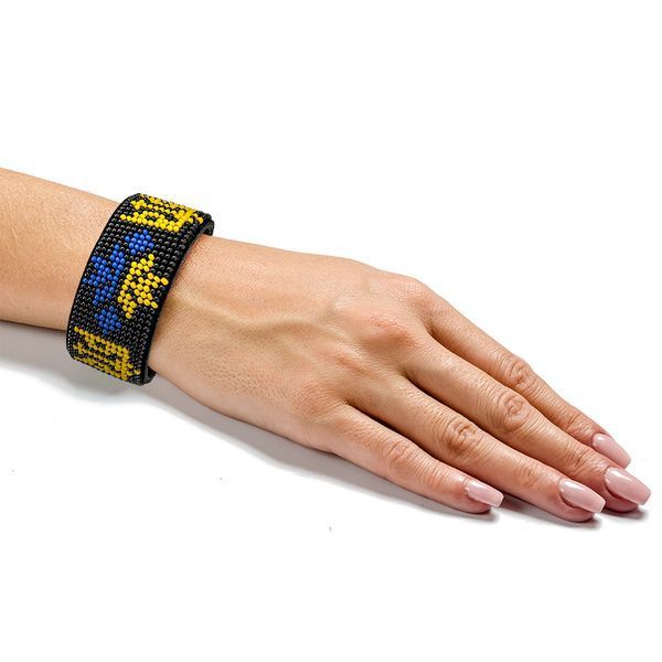 Faux Leather Bead Embroidery Kit &ndash; &ldquo;Bracelet&rdquo; (3 &times; 22 cm) FLBB-001 Black