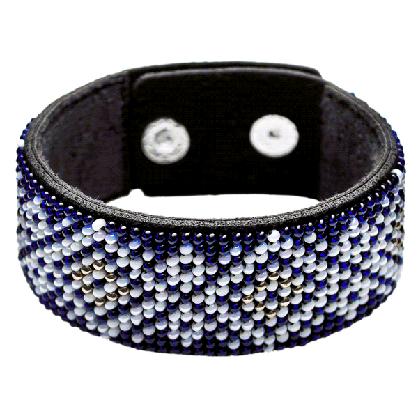 Faux Leather Bead Embroidery Kit &ndash; &ldquo;Bracelet&rdquo; (3 &times; 22 cm) FLBB-051 Black