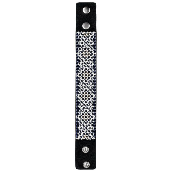Faux Leather Bead Embroidery Kit &ndash; &ldquo;Bracelet&rdquo; (3 &times; 22 cm) FLBB-051 Black