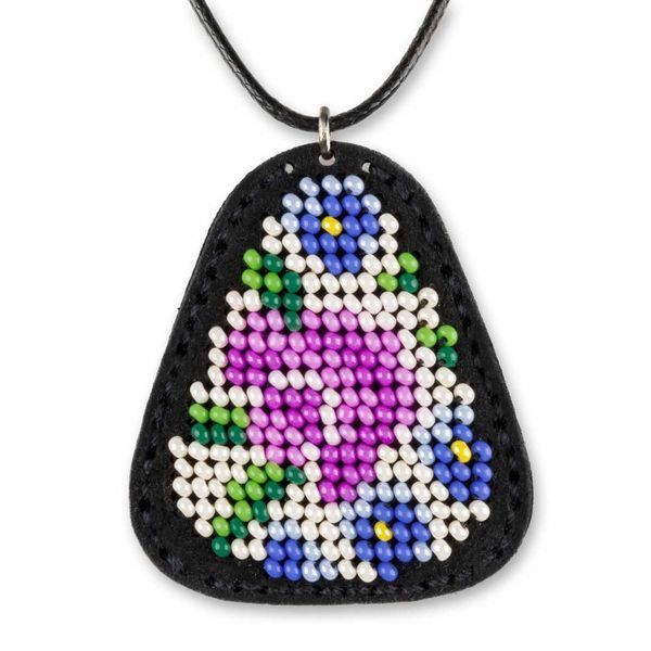 Faux Leather Bead Embroidery Kit &ndash; &ldquo;Pendant&rdquo; FLBB-086 Black