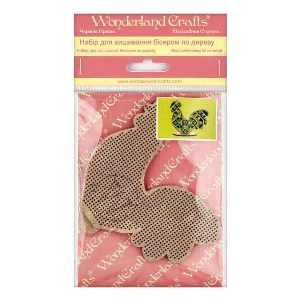Wooden Bead Embroidery Kit &ndash; &ldquo;Rooster&rdquo; FLK-118