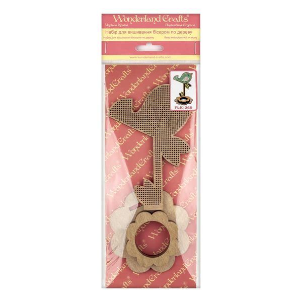 Wooden Bead Embroidery Kit &ndash; &ldquo;Egg Stand &ndash; Bird&rdquo; FLK-269