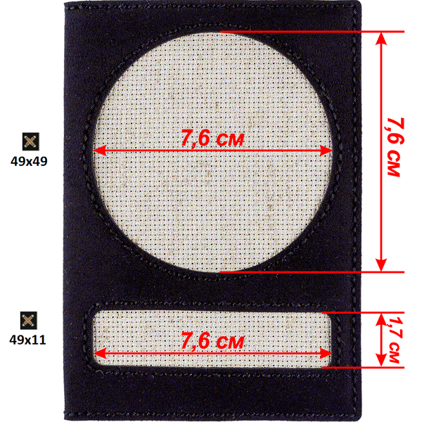 Faux Leather Cross-Stitch Kit &ndash; &ldquo;Passport Cover&rdquo; FLHL-050 Black