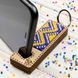 Wooden Bead Embroidery Kit &ndash; &ldquo;Phone Stand &ndash; Blue and Yellow Ornament&rdquo; FLK-484 FLK-484 photo 1