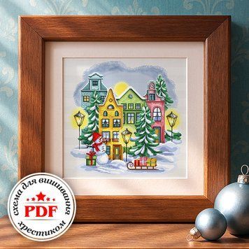 Cross-Stitch Pattern &ndash; "Christmas Town" WLP-079